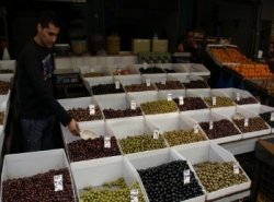 Рынок, оливки, Греция